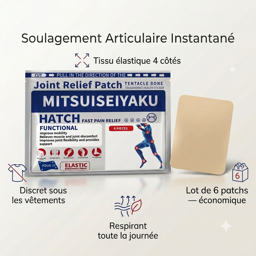 Patch HATCH – Pour soulager les douleurs du dos, genoux, épaules & articulations | 6 Patchs